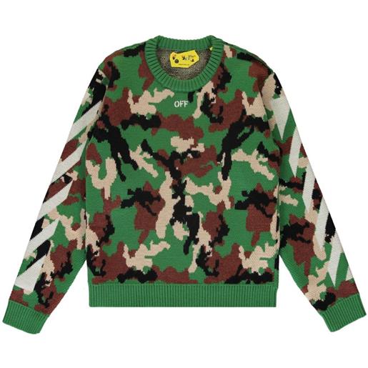 Off-White Kids maglione con stampa camouflage - verde