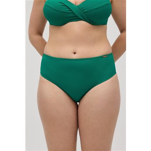 Ysabel Mora slip bikini ad alta riduzione in micropiqué verde