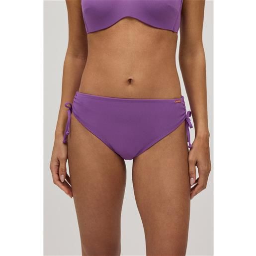 Ysabel Mora slip bikini midi riducente in micropiqué viola