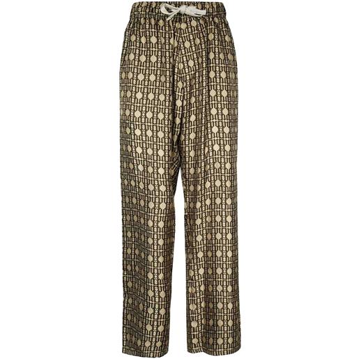 Palm Angels pantaloni pigiama in seta - toni neutri