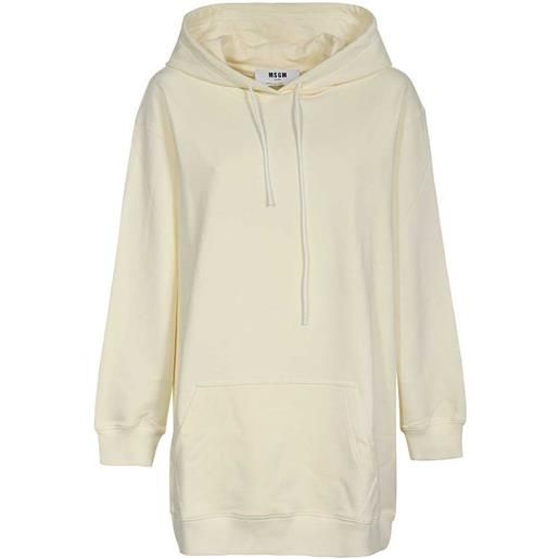 MSGM felpa in cotone con cappuccio - bianco