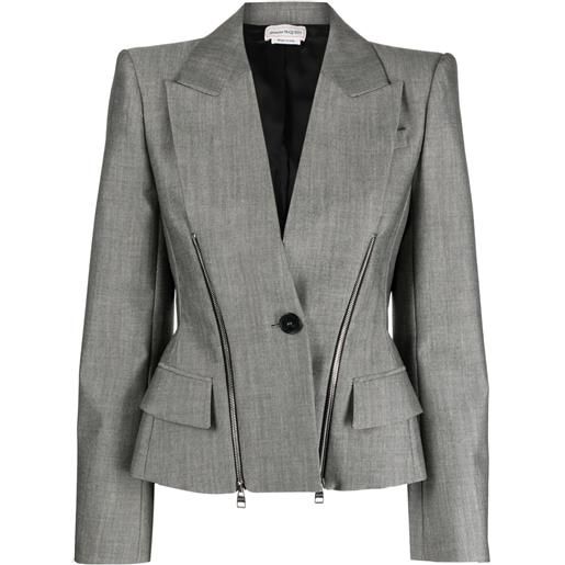 Alexander McQueen blazer con zip - nero