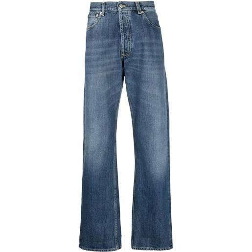 Alexander McQueen jeans dritti con applicazione - blu