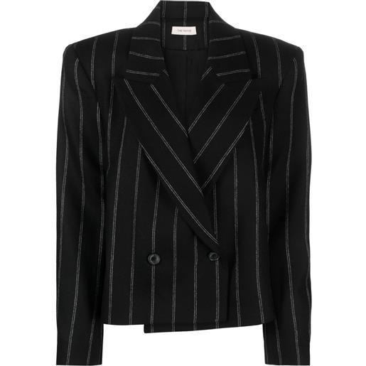 The Mannei blazer doppiopetto a righe - nero