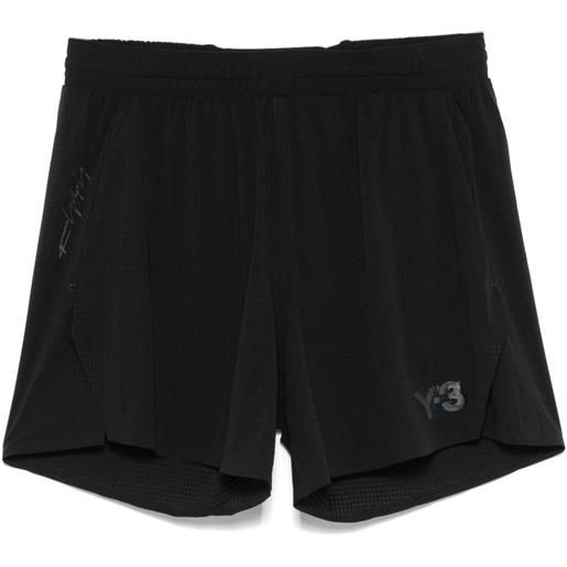 Y-3 shorts con design traforato - nero