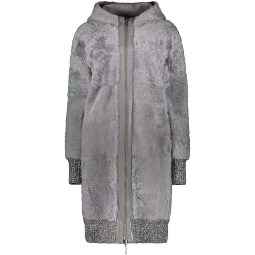 Lorena Antoniazzi soprabito in shearling - grigio