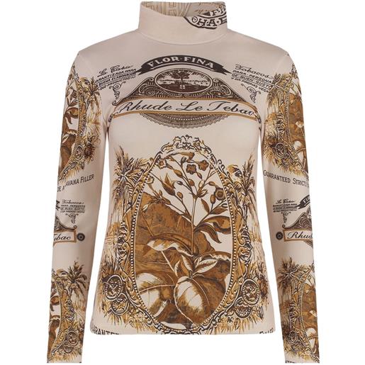 RHUDE top a maniche lunghe con stampa - toni neutri