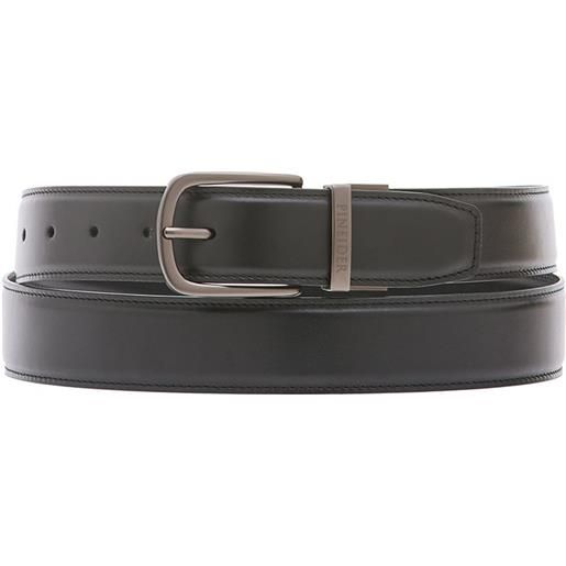 PINEIDER cintura pineider uomo - daily 23 reversibile in pelle nera-verde con fibbia satinata