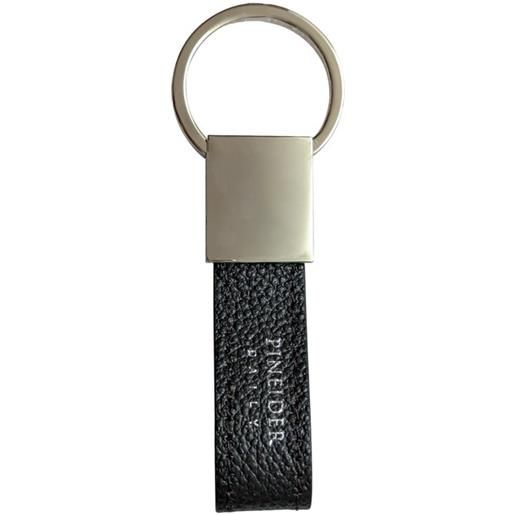 PINEIDER portachiavi pineider - daily 23 in pelle di vitello nera bottalata