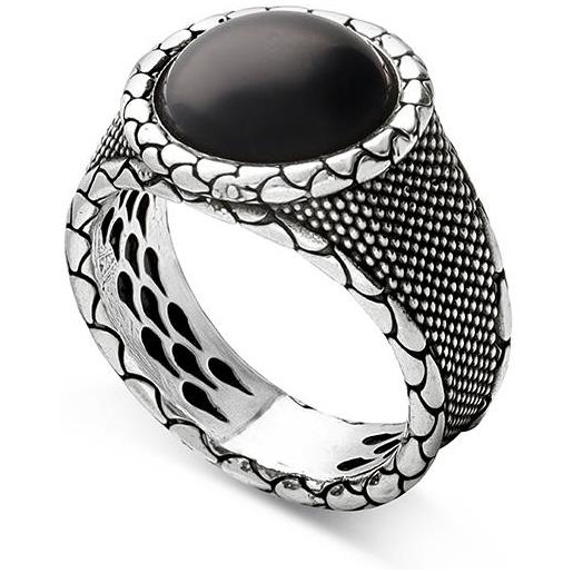 ALFIERI & ST. JOHN 925 anello alfieri man in argento e onice nero