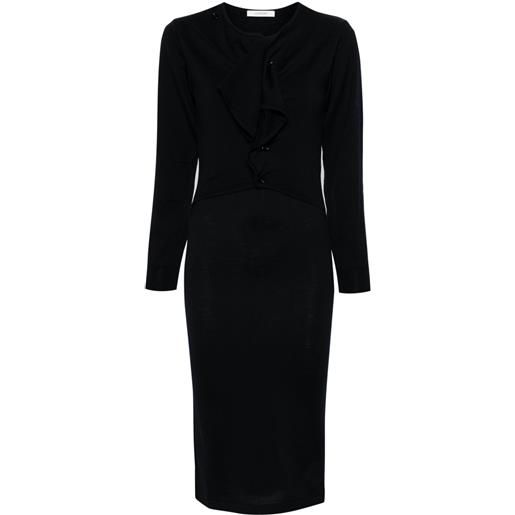 LEMAIRE abito modello cardigan a coste - blu
