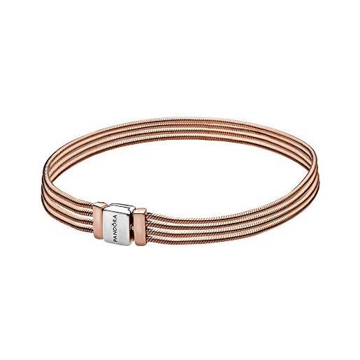PANDORA reflexions bracciale in maglia snake multi placcato in oro rosa 14 carati e argento sterling, 18