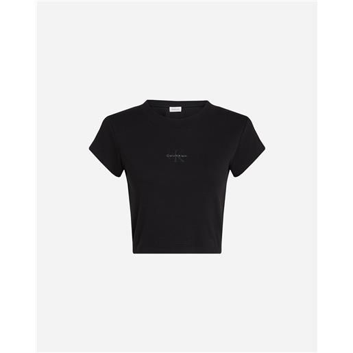 Calvin Klein Jeans rib monogram w - t-shirt - donna - nero