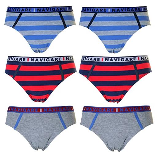 Navigare 6 slip ragazzo mutanda bimbo bambino 10-12-14-16 anni varie fantasie (21046, 10)