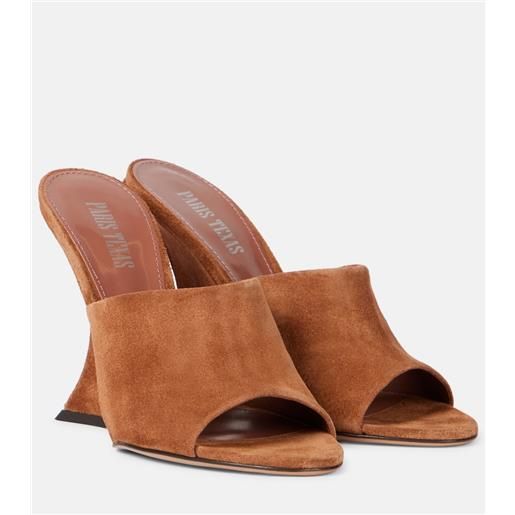 Paris Texas mules nina in suede con zeppa