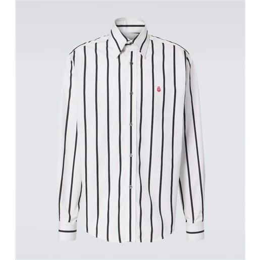 McQueen camicia in popeline di cotone a righe