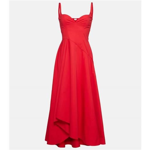 McQueen abito midi in popeline di cotone