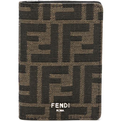 FENDI portafoglio ff jacquard - marrone