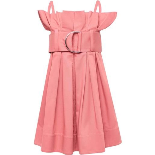 JW Anderson abito midi plissettato con cintura - rosa