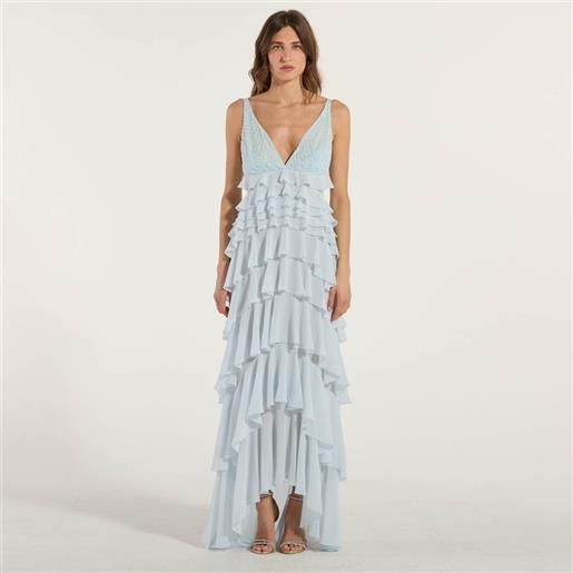 Elisabetta franchi abito red carpet sky blue