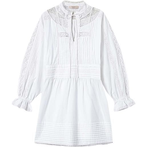TWINSET abito corto con ricamo - bianco