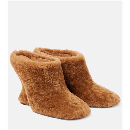 Dries Van Noten mules in shearling con zeppa