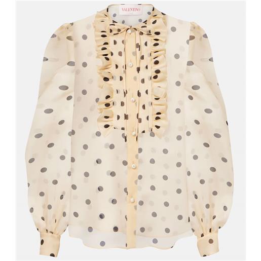 Valentino blusa in organza di seta a pois