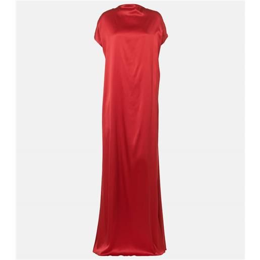 Dries Van Noten abito lungo in raso di misto seta