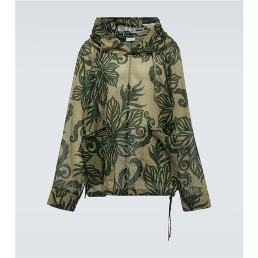 Dries Van Noten felpa calva in cotone con stampa