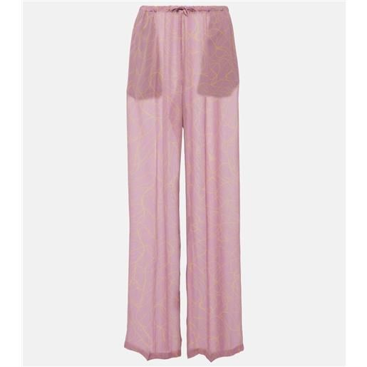 Dries Van Noten pantaloni a gamba larga con stampa