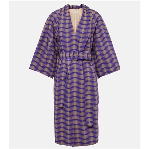 Dries Van Noten abito midi in popeline di cotone con stampa