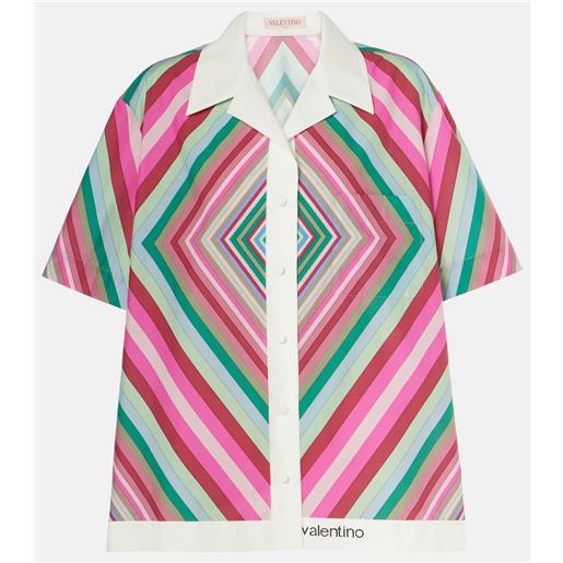 Valentino camicia in popeline di cotone con stampa