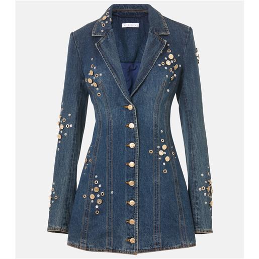 Area abito blazer di jeans con cristalli