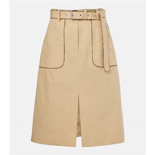 Dries Van Noten gonna midi in popeline di cotone