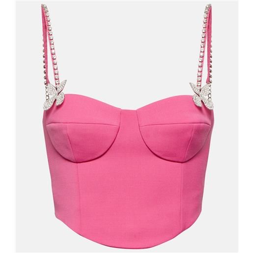 Area bustier in lana con cristalli