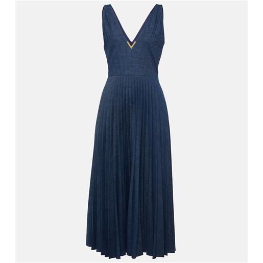 Valentino abito lungo vgold in chambray