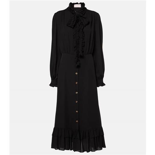 Valentino abito midi in georgette di seta