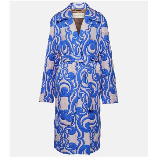 Dries Van Noten cappotto imbottito in misto seta e cotone