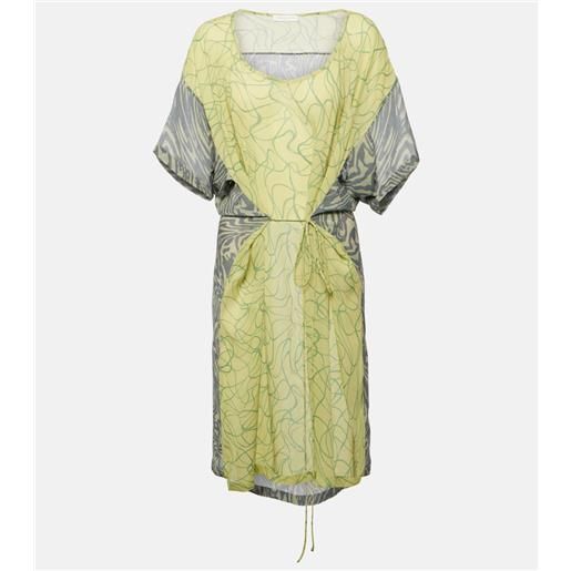 Dries Van Noten miniabito in georgette con stampa