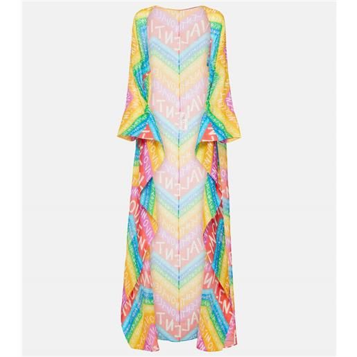 Valentino copricostume in cotone e seta con logo