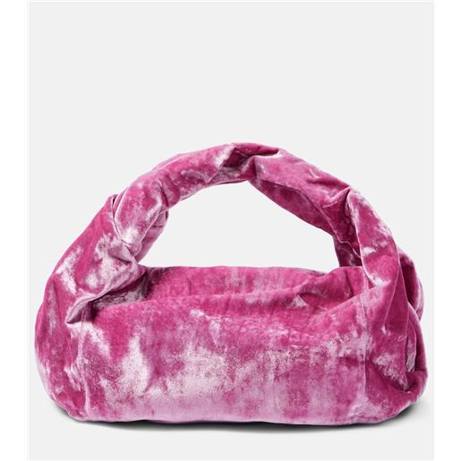 Dries Van Noten borsa a spalla twist small in velluto