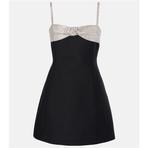 Valentino abito corto in crepe couture con paillettes