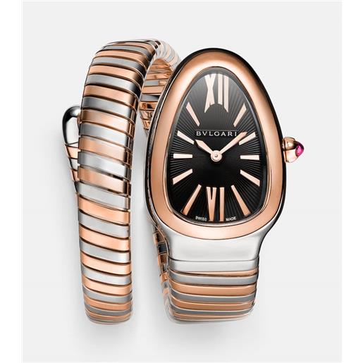 Bvlgari orologio serpenti tubogas 35mm in oro rosa 18kt e acciaio inossidabile