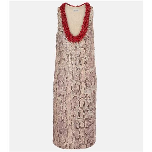 Dries Van Noten abito midi con paillettes