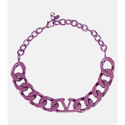 Valentino choker vlogo con cristalli