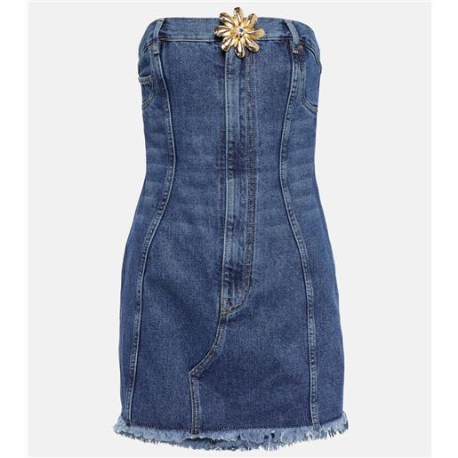 Area miniabito in denim mussel flower