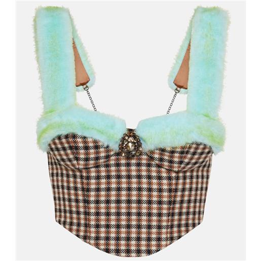 Area bustier con pelliccia sintetica