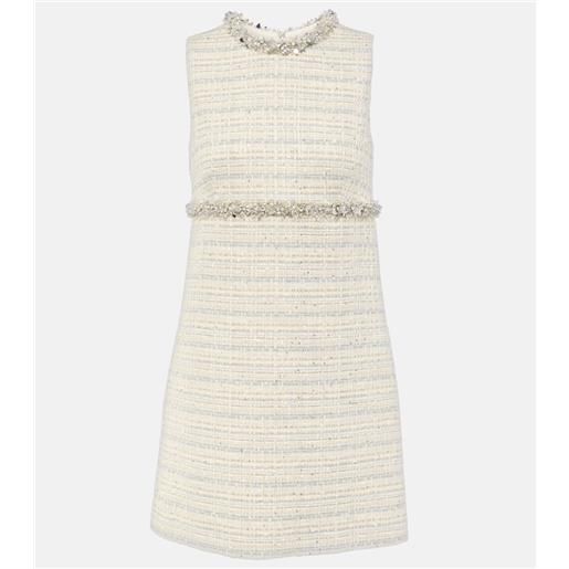 Valentino abito corto in tweed con cristalli