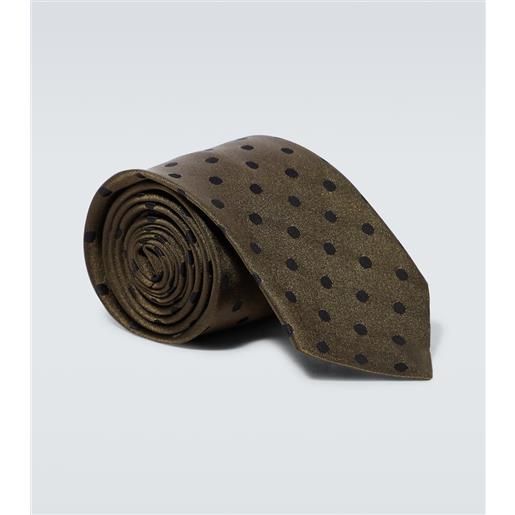 Dries Van Noten cravatta in seta a pois