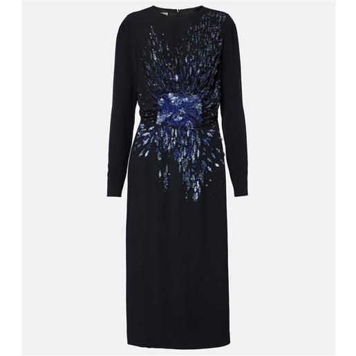 Dries Van Noten abito midi con paillettes